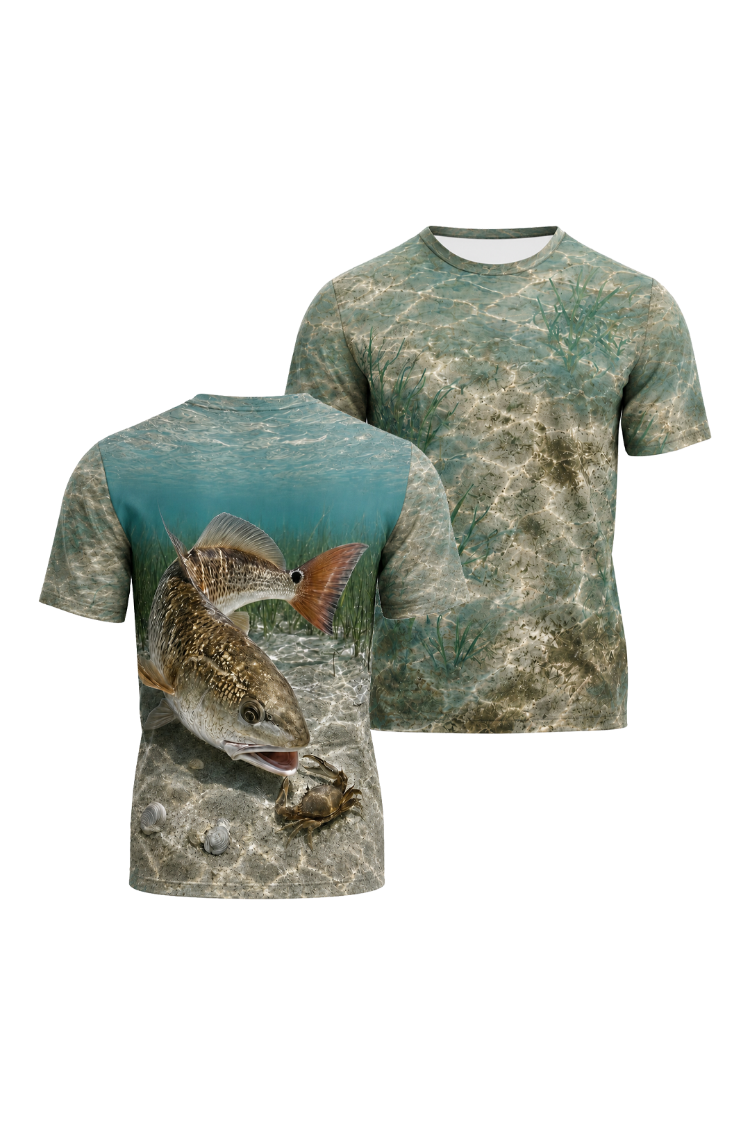 Pro Fishing Short Sleeve - Clear Flats Redfish Hunt - AOS86 image 1