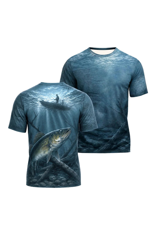 Pro Fishing Short Sleeve - Father & Son Walleye - AOS104 image 1