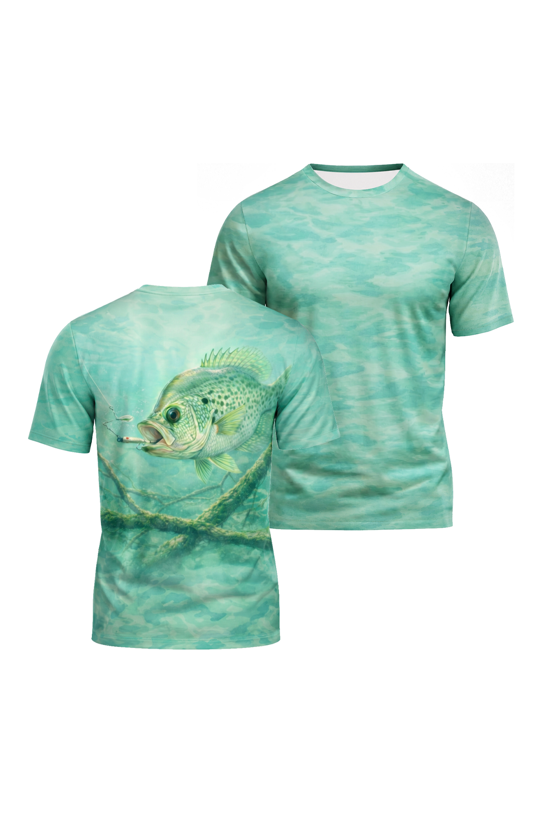 Pro Fishing Short Sleeve - Turquoise Timber Crappie - AOS100 image 1