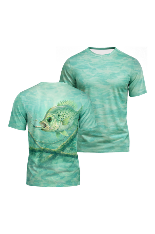 Pro Fishing Short Sleeve - Turquoise Timber Crappie - AOS100 image 1