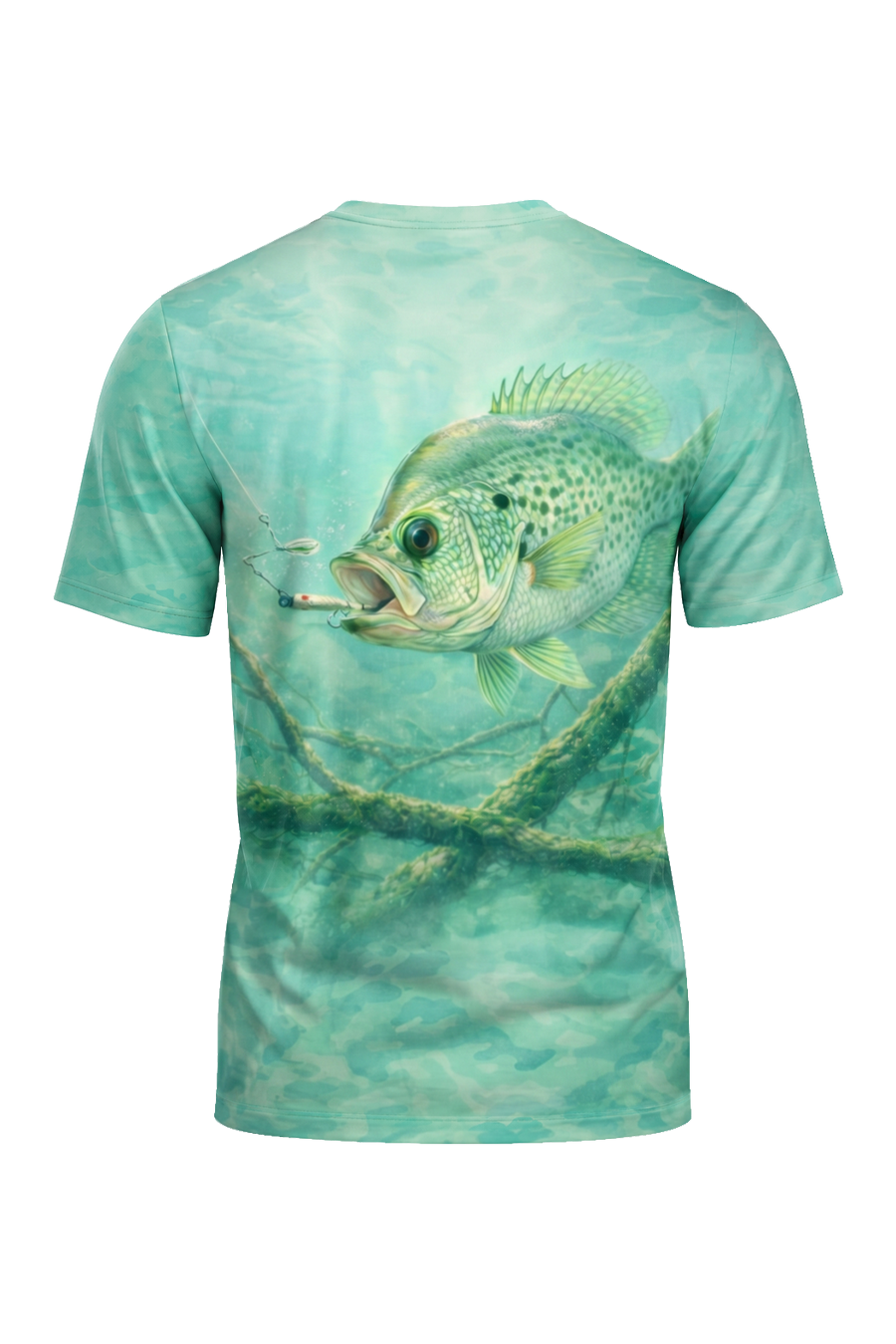 Pro Fishing Short Sleeve - Turquoise Timber Crappie - AOS100 image 6