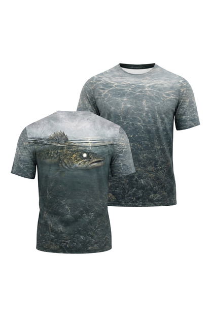 Pro Fishing Short Sleeve - Misty Timber Walleye - AOS80 image 1