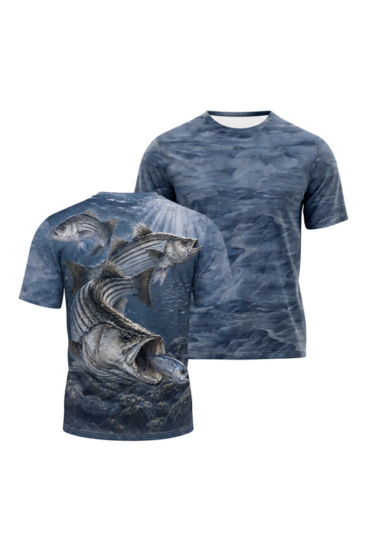 Pro Fishing Short Sleeve - Texoma Frenzy Striper - AOS83 image 1