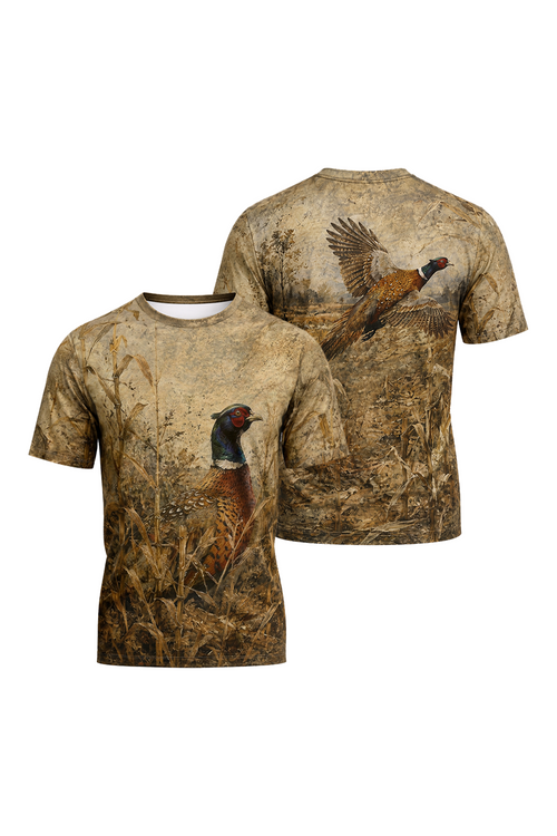Pro Hunting Short Sleeve - Golden Cornfield Pheasant Flush image 1