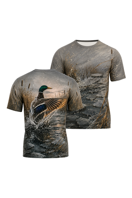 Pro Hunting Short Sleeve - Icy Marsh Mallard Splash - ULS476K image 1