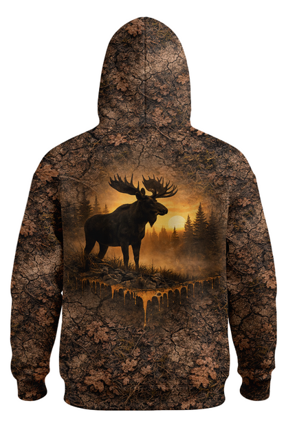 Everyday Hunter Hoodie - Majestic Moose Sunset Forest – SD8K
