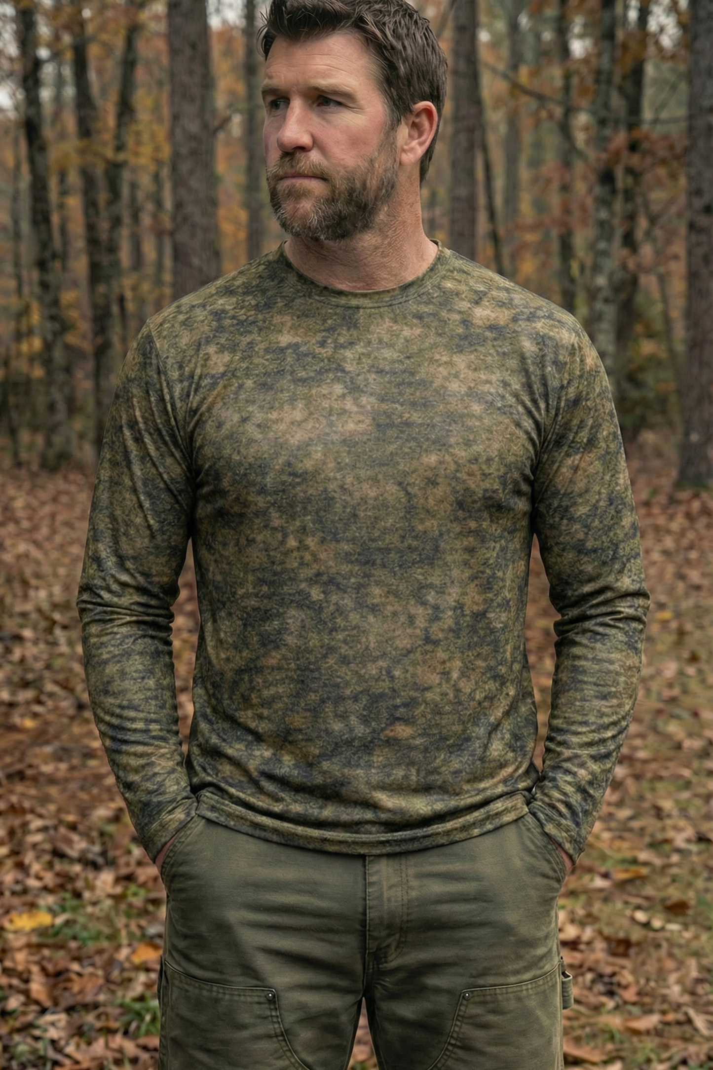 Performance Hunting Long Sleeve - Quiet Green Timber Tom - TBT17