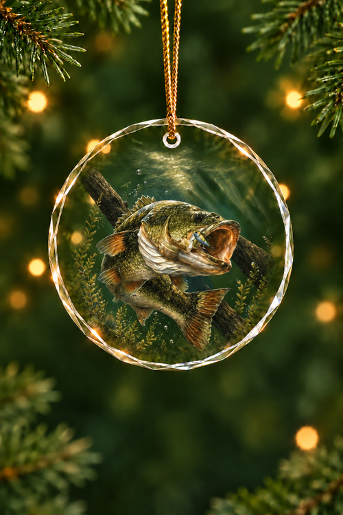 Bass Timber Strike - Glass Ornament image 1