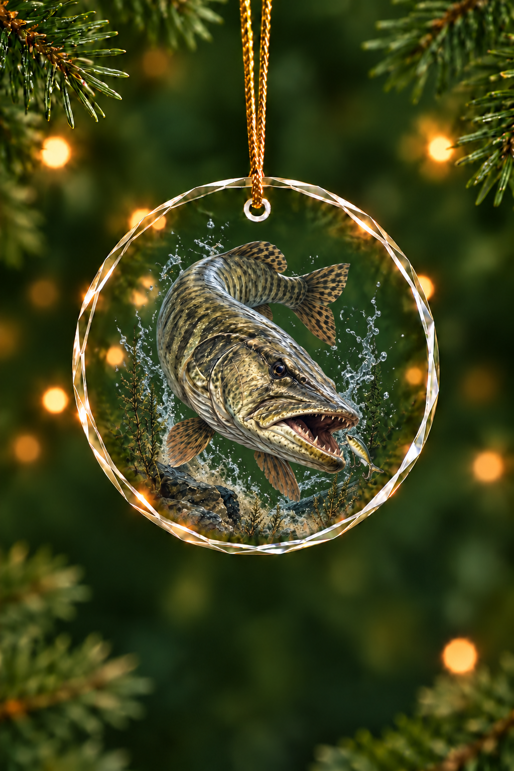 Dark Rock Musky Apex - Glass Ornament image 1