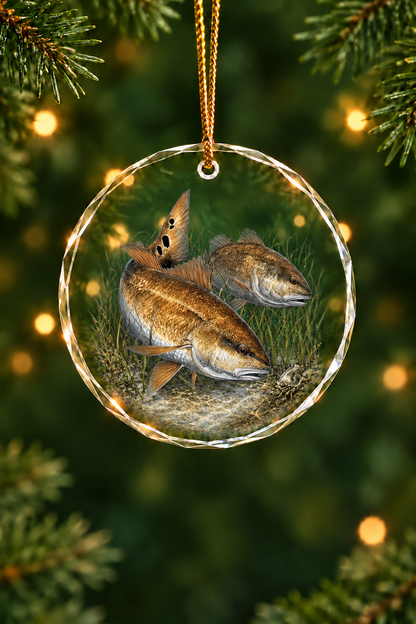 Grass Flat Redfish - Glass Ornament image 1
