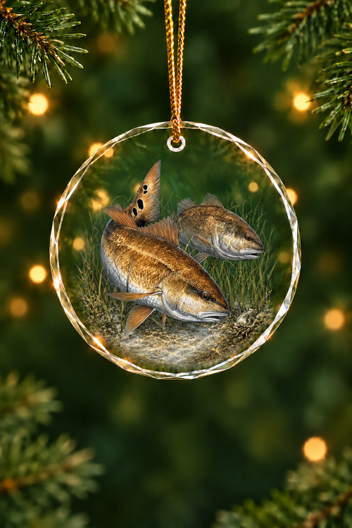 Grass Flat Redfish - Glass Ornament image 1