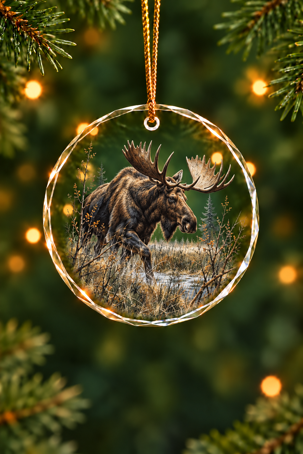 Moose Misty Marsh Titan - Glass Ornament image 1