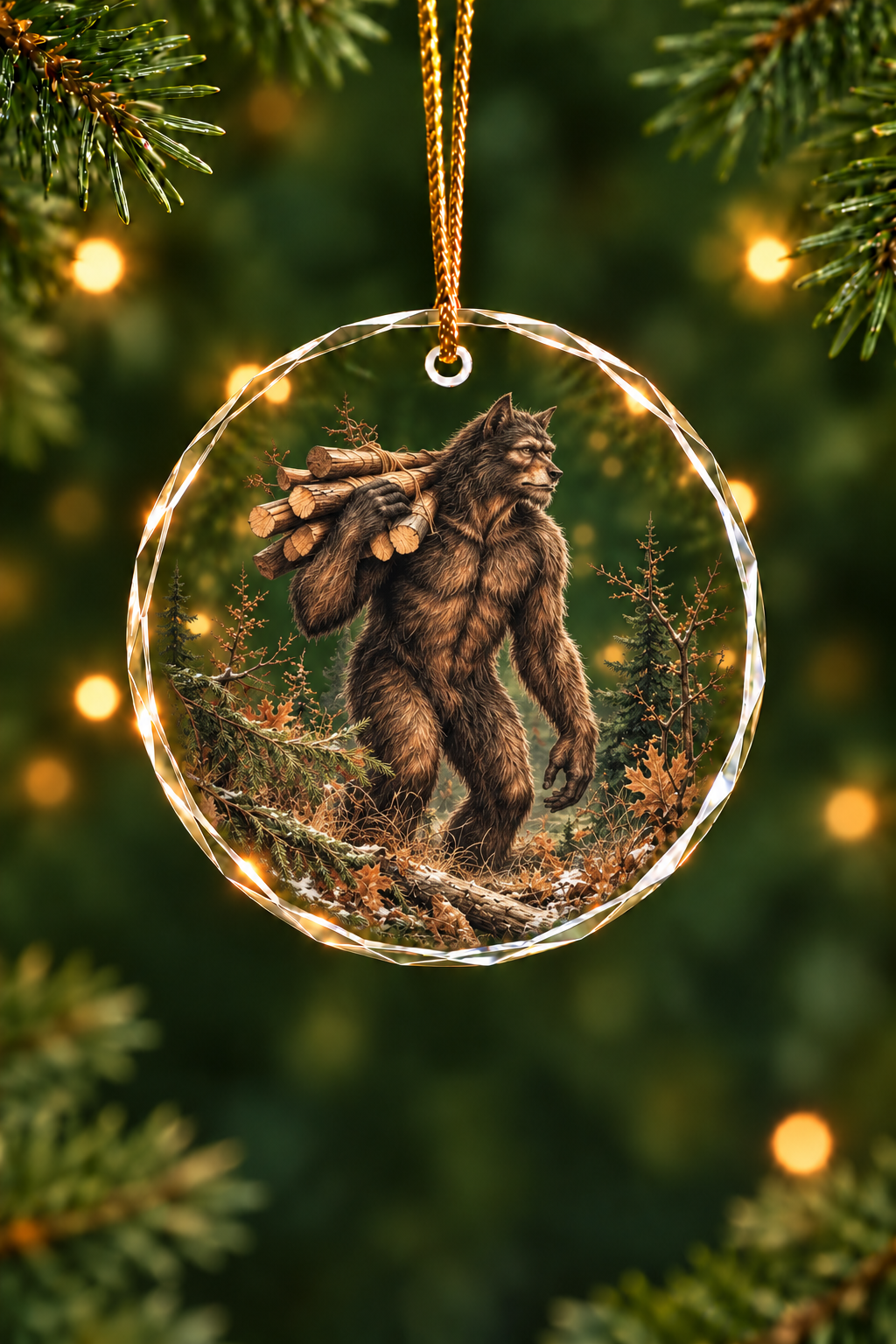Dogman Timber Drifter - Glass Ornament image 1