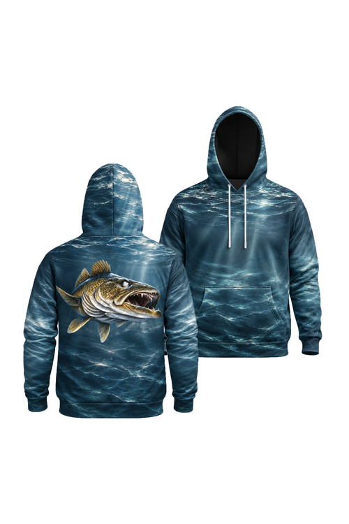 Performance Fleece-Lined Hoodie - Deep Current Walleye Hunter image 1