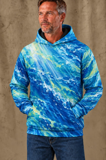 Performance Fleece-Lined Hoodie - Ocean Surge Golden Mahi Leap image 3