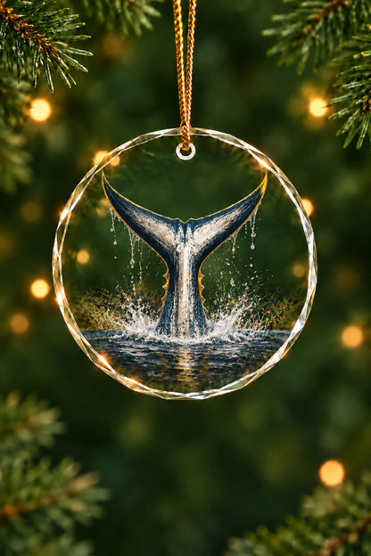 Tuna Tail Grunge - Glass Ornament image 1