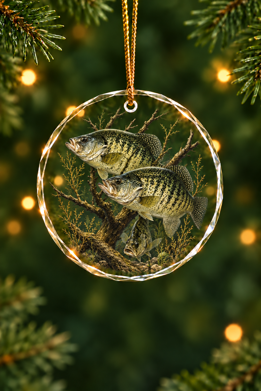 Sunlit Timber Crappie - Glass Ornament image 1