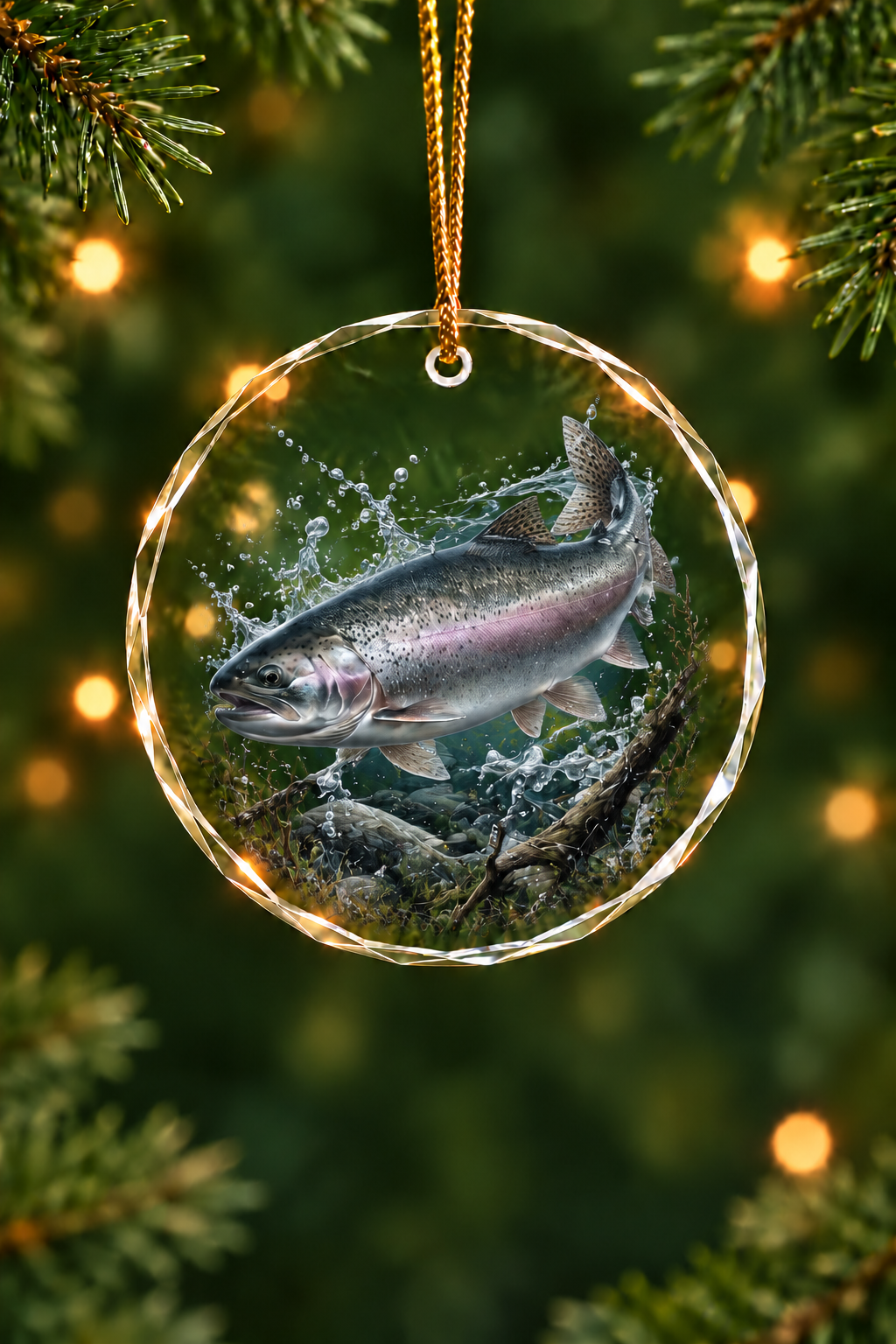 River Steelhead Timber - Glass Ornament image 1