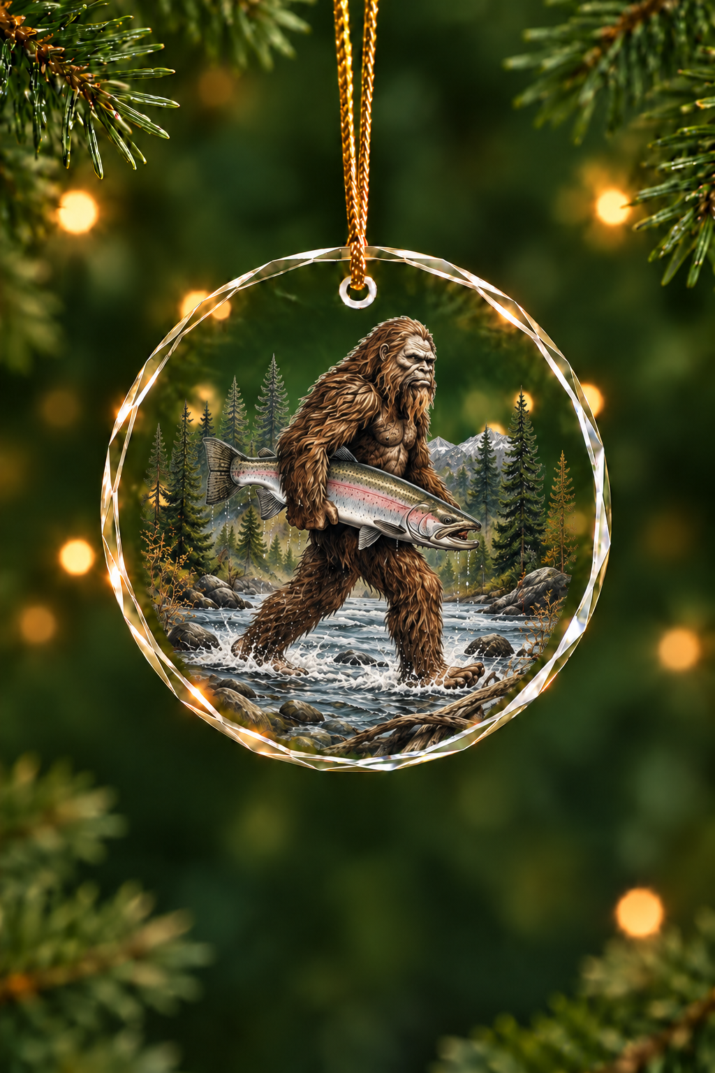 Mist River Bigfoot Steelhead - Glass Ornament image 1