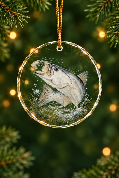 Shell Edge Speckled Trout - Glass Ornament image 1
