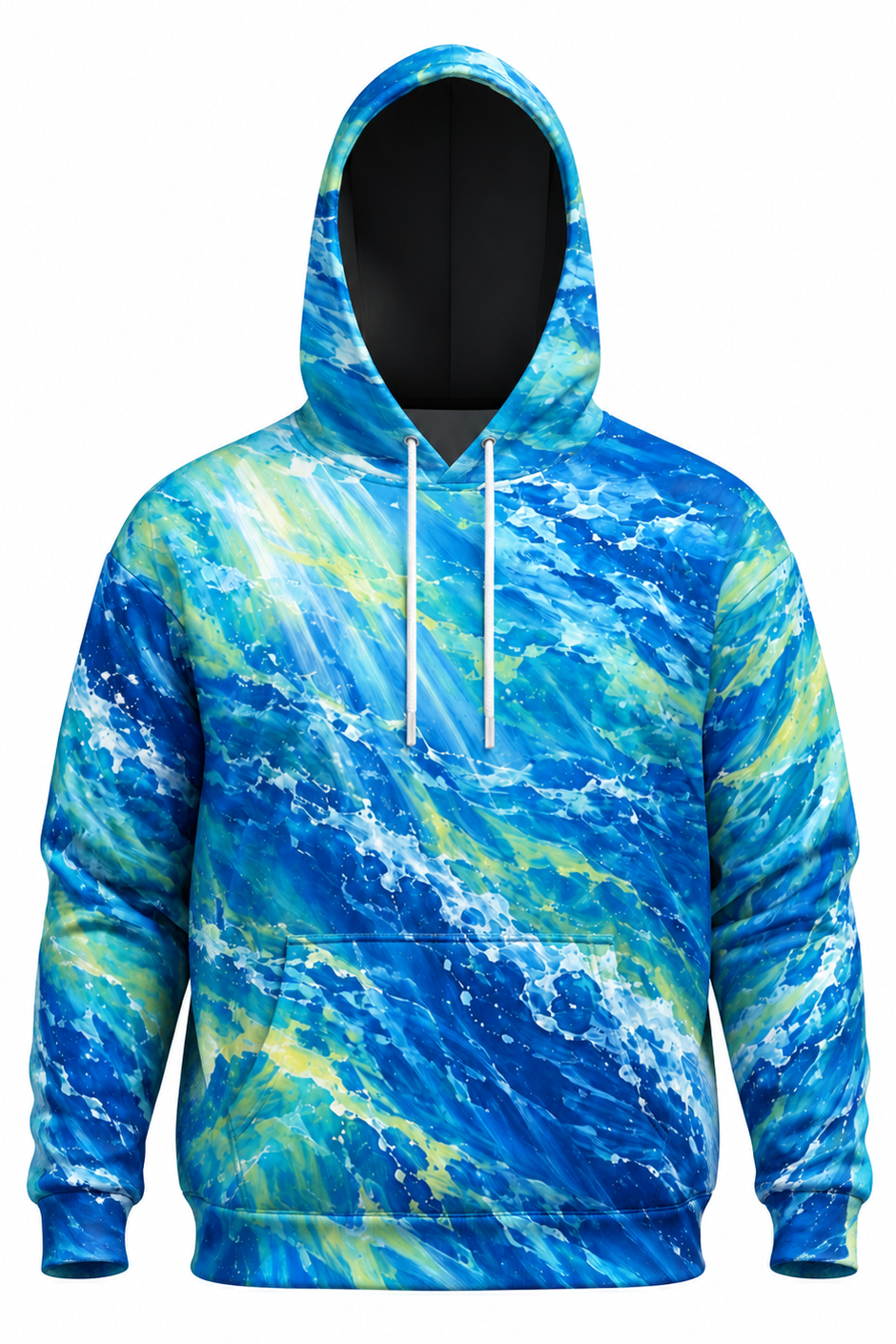 Performance Fleece-Lined Hoodie - Ocean Surge Golden Mahi Leap image 6