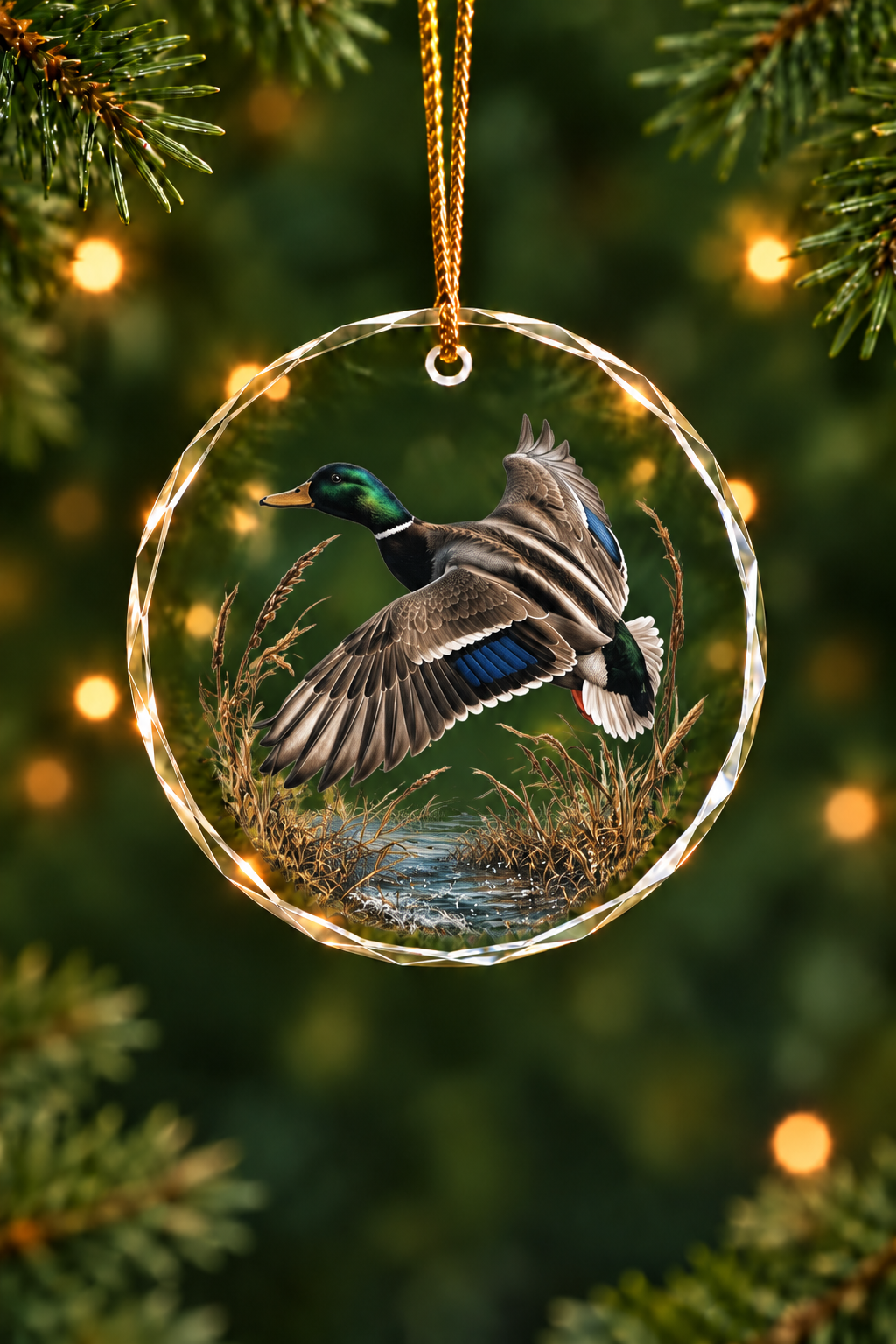 Mallard Marshbreak Greenhead - Glass Ornament image 1