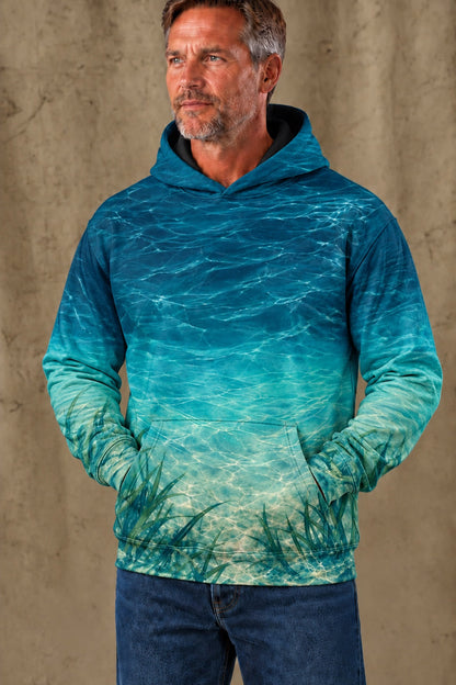 Performance Fleece-Lined Hoodie - Golden Hour Redfish Marsh image 3