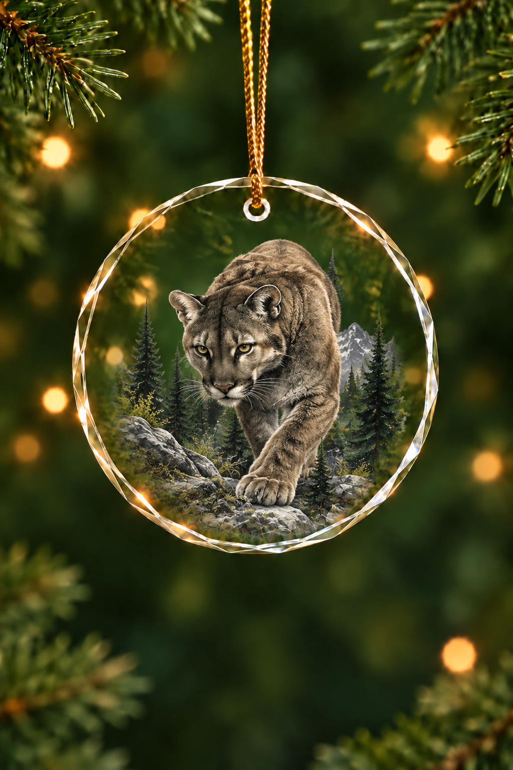 Granite Peak Cougar - Glass Ornament image 1