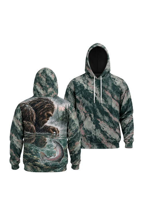 Performance Fleece-Lined Hoodie - Bigfoot Trout Misty Stream image 1