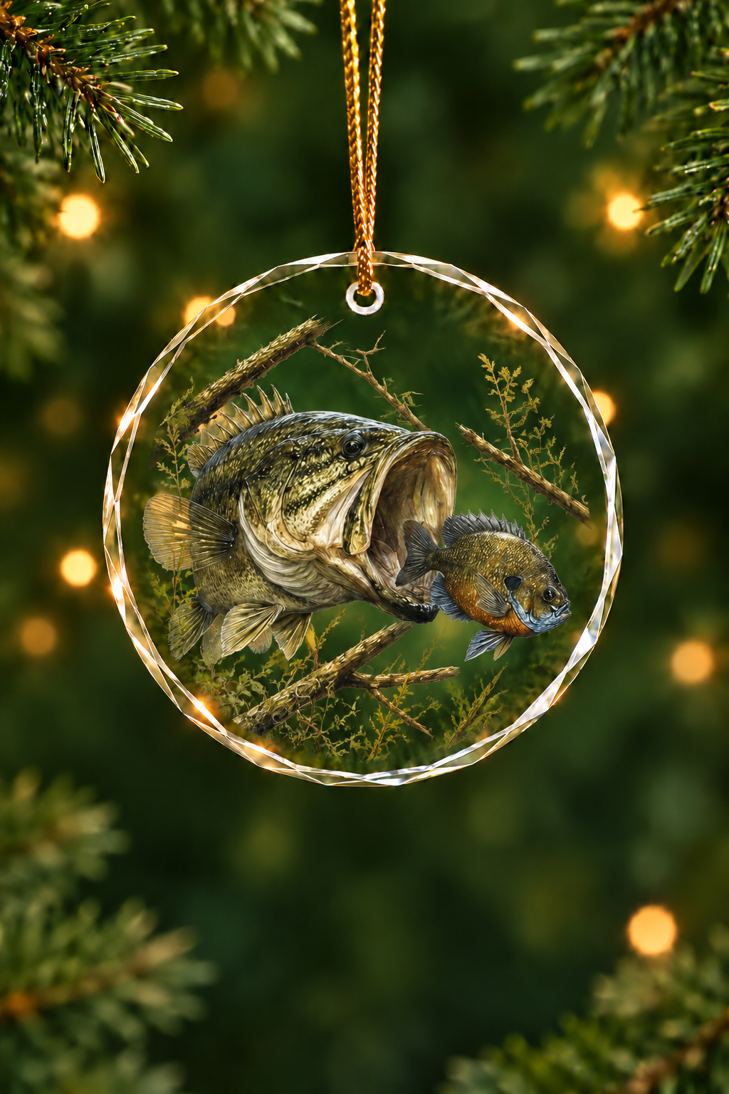 Shallow Strike Bass - Glass Ornament image 1