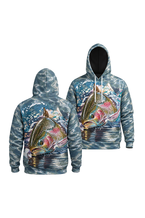 Performance Fleece-Lined Hoodie - Crystal Ripple Trout Splash image 1