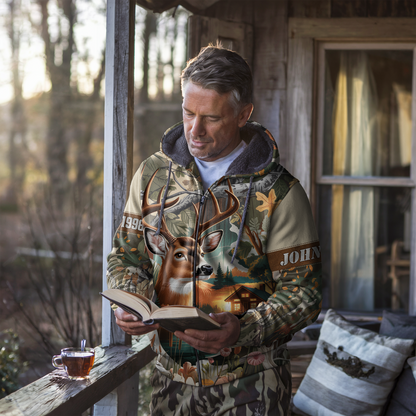 Lakeside Buck Retreat Personalized Zip Hoodie