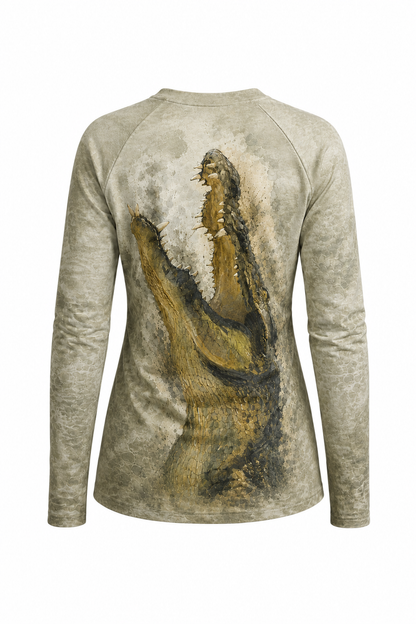 Women’s Fishing Long Sleeve - Dark Swamp Gator - AOW11 image 1