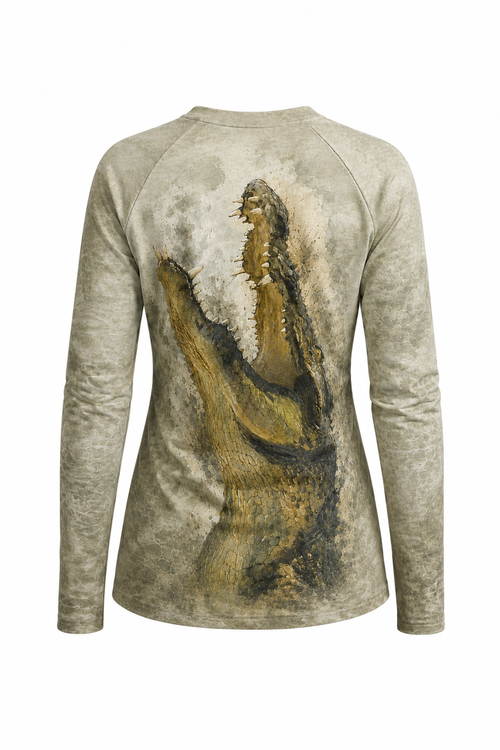 Women’s Fishing Long Sleeve - Dark Swamp Gator - AOW11 image 1