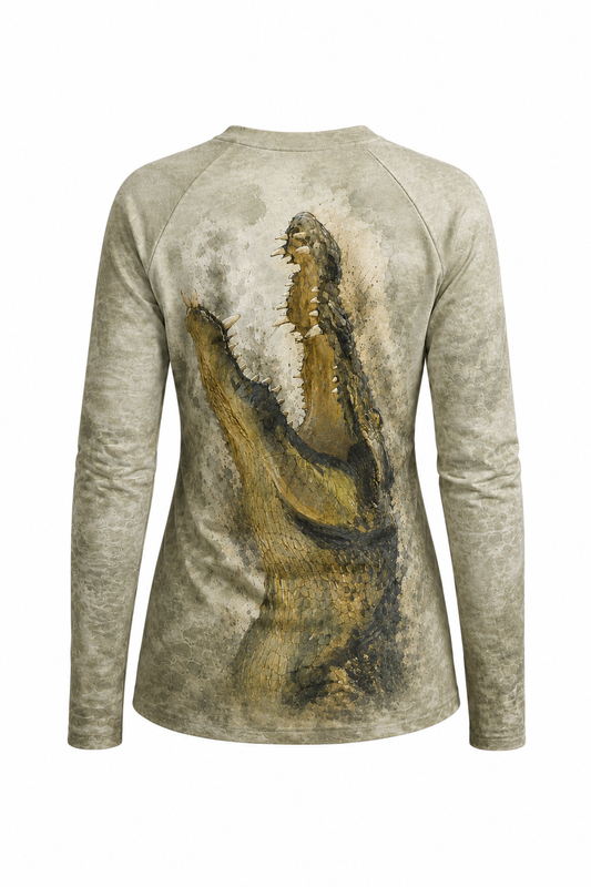 Women’s Fishing Long Sleeve - Dark Swamp Gator - AOW11 image 1