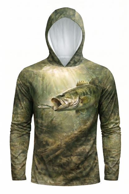 AirLite Fishing Sun Hoodie - Timber Bass Sunray - TBT44