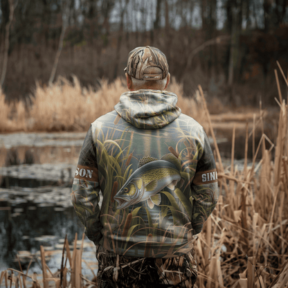 Walleye Marsh Hunter Personalized Hoodie