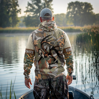 Autumn Buck Camo Personalized Hoodie