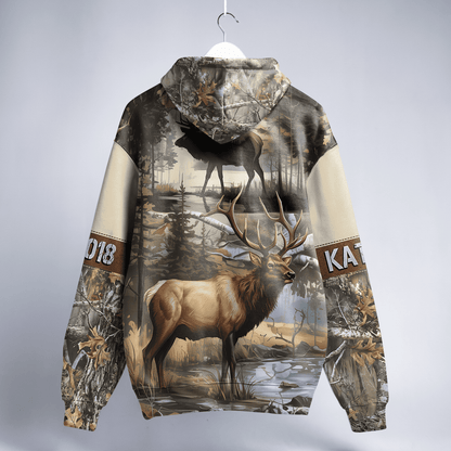 Whitetail Elk Wilderness Personalized Hoodie