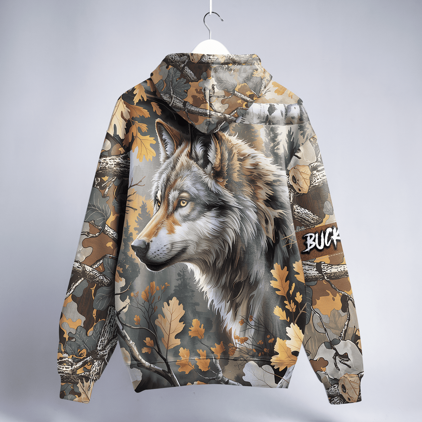 Timber Wolf Camo Personalized Hoodie