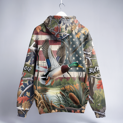 American Mallard Patriot Personalized Hoodie