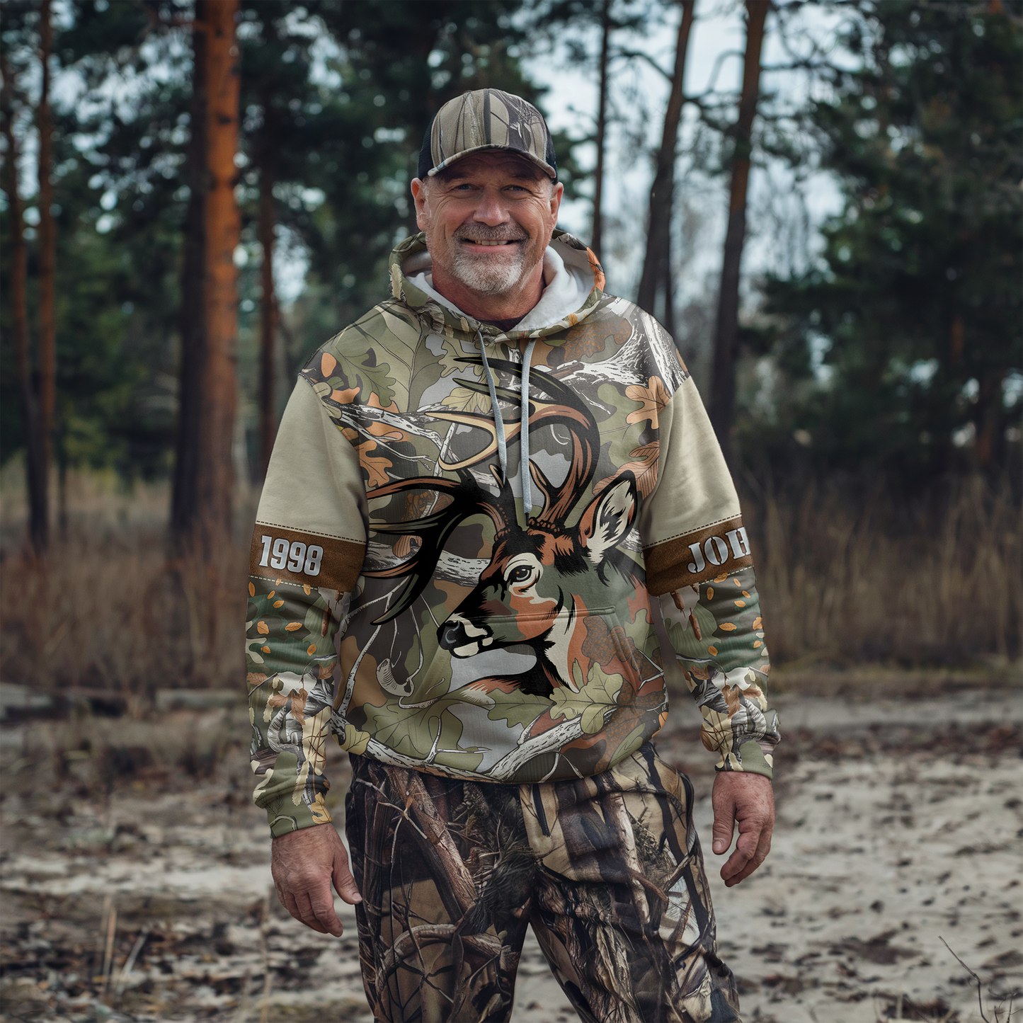 Autumn Buck Camo Personalized Hoodie