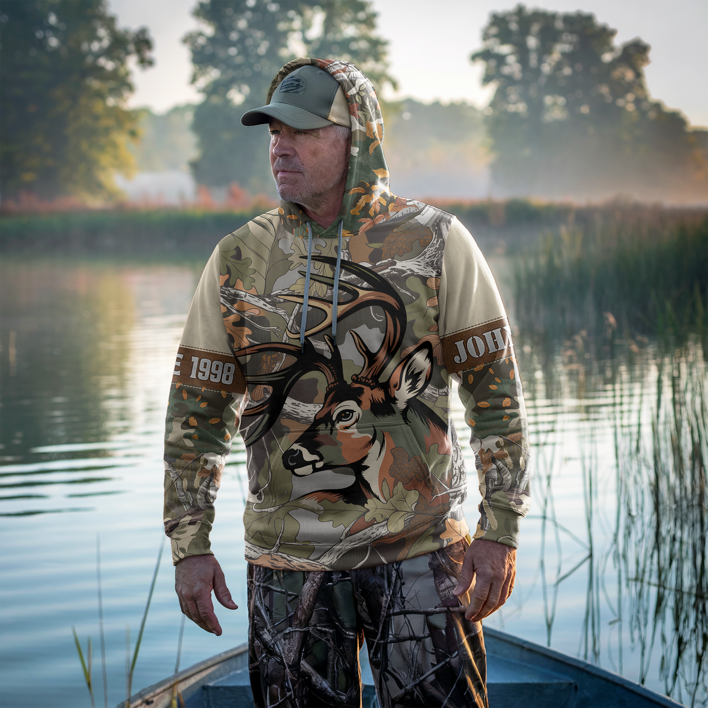 Autumn Buck Camo Personalized Hoodie