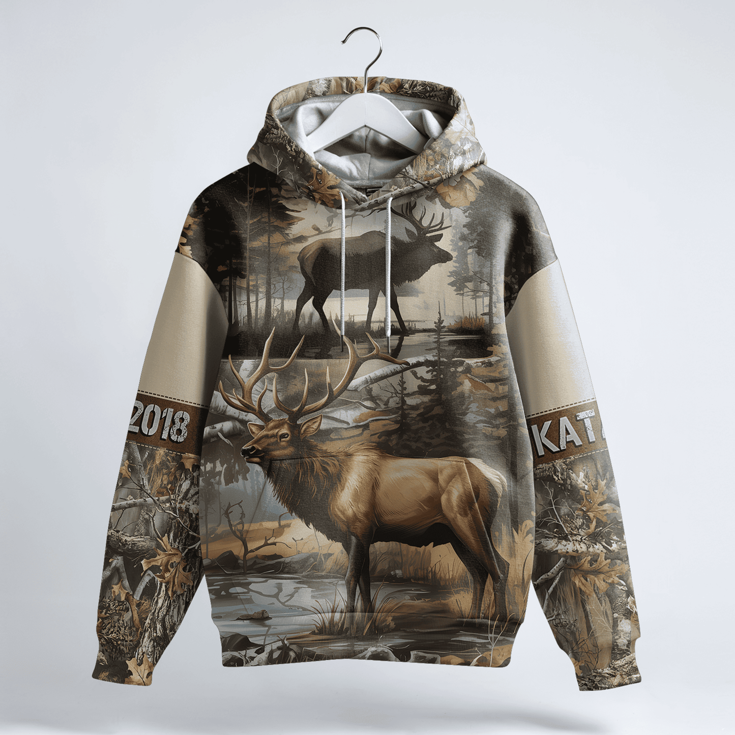 Whitetail Elk Wilderness Personalized Hoodie
