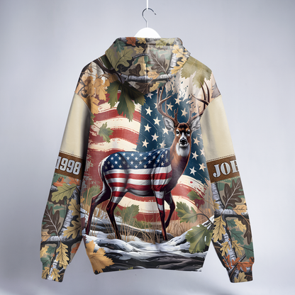 American Pride Buck Personalized Hoodie