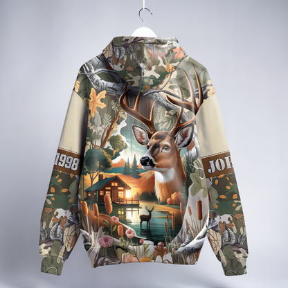 Lakeside Buck Retreat Personalized Zip Hoodie