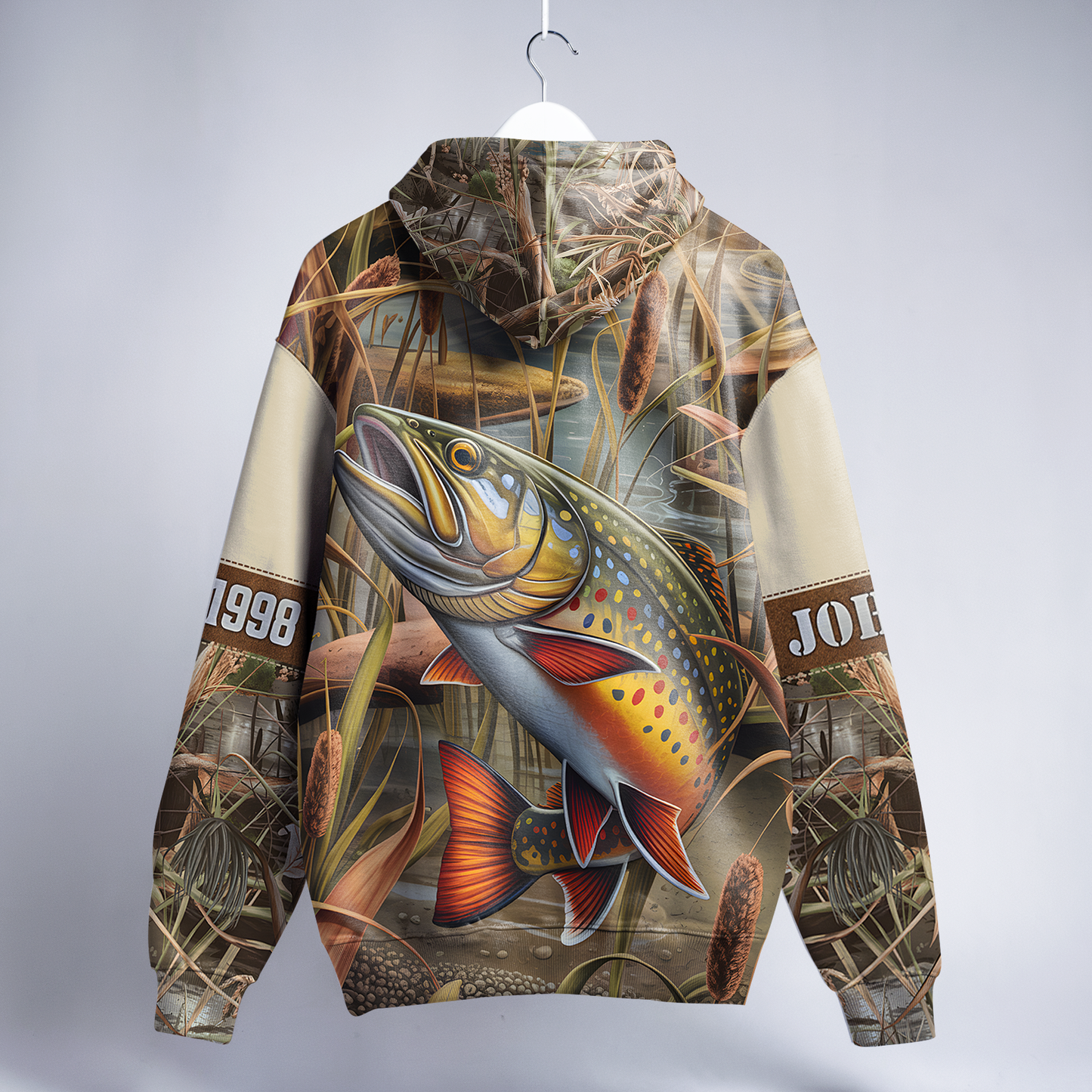 Brook Trout Wilderness Personalized Zip Hoodie