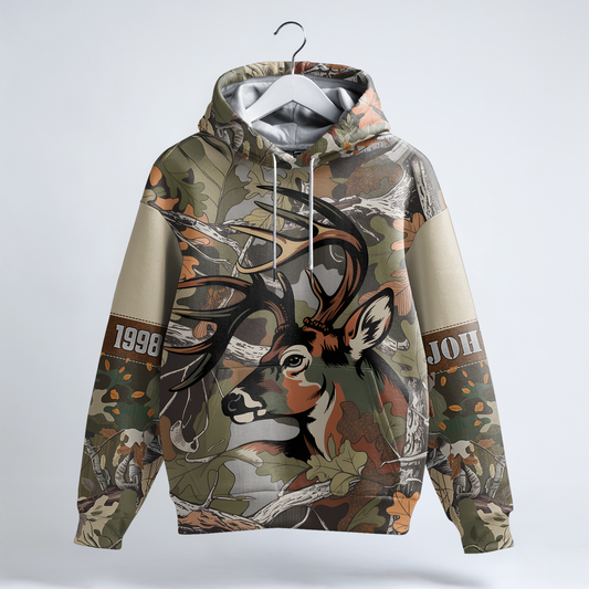 Autumn Buck Camo Personalized Hoodie