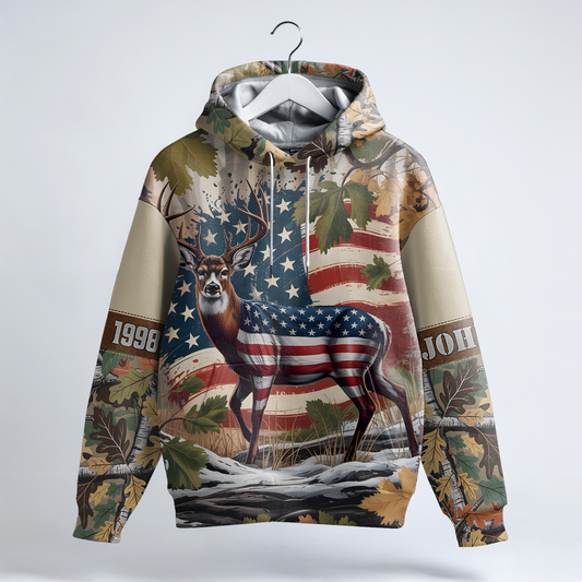 American Pride Buck Personalized Hoodie