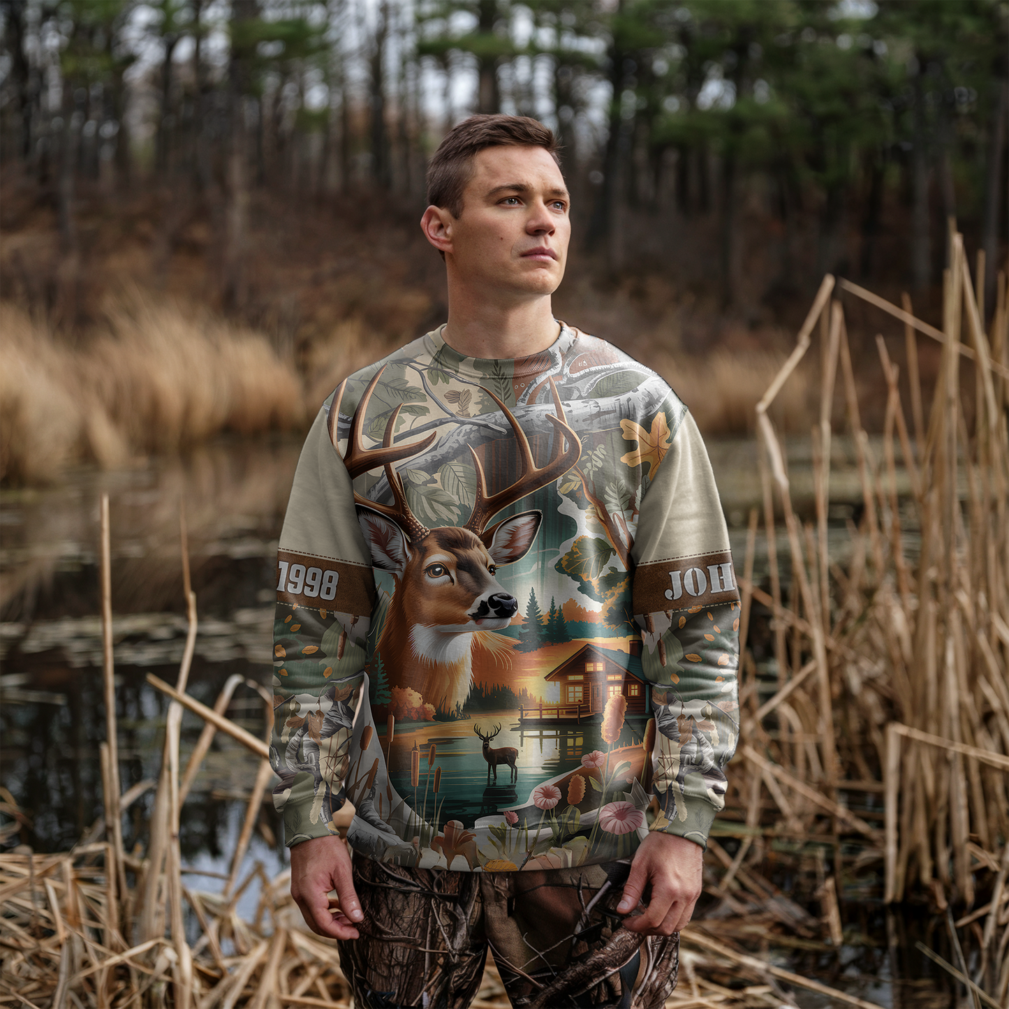 Lakeside Buck Retreat Personalized Unisex Sweatshirt
